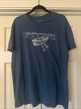 Banana Republic Blue Short Sleeve Graphic Crewneck Tee